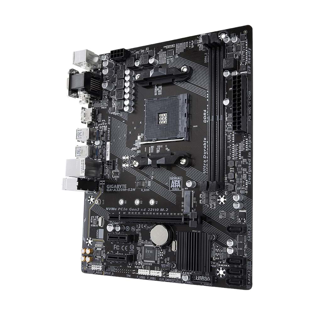Gıgabyte A320M S2H 3200MHz DDR4 Soket AM4 M.2 HDMI DVI VGA mATX Anakart