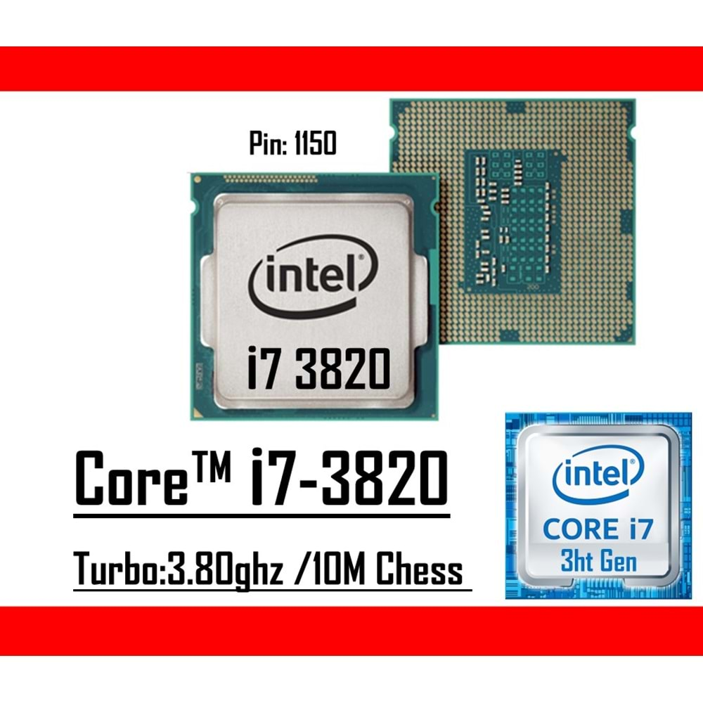 Intel® Core™ i7 3820 3.80 Ghz 10mb Cache Lga 2011p Tray Masaüstü Bilgisayar İşlemci