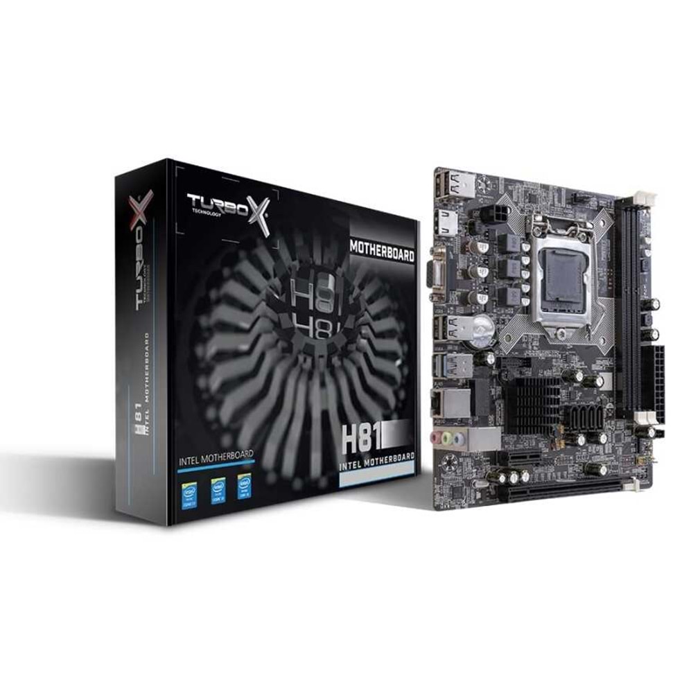 Turbox Work Team H81 M.2 SATA DDR3 1600 MHz USB 2.0 VGA HDMI SES G.LAN 1150p 4.GEN Anakart