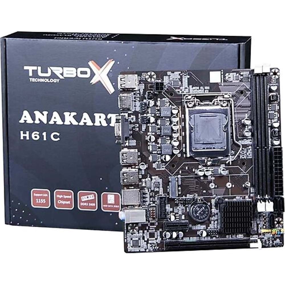 Turbox Work Team H61C DDR3 1600MHZ USB 2.0VGA HDMI 1155P 2.3.GEN ANAKART