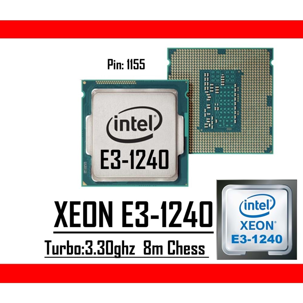 Intel® Xeon® E3-1240 3.30Ghz 8mb Cache Lga 1155p Tray Masaüstü Bilgisayar İşlemci