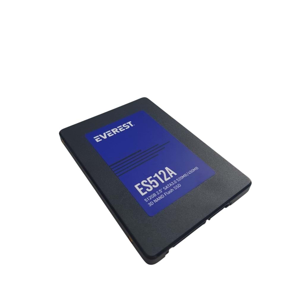 Everest ES512A 512GB 2.5 SATA 3.0 520MB/450MB 3D NAND Flash SSD (Solid State Drive)