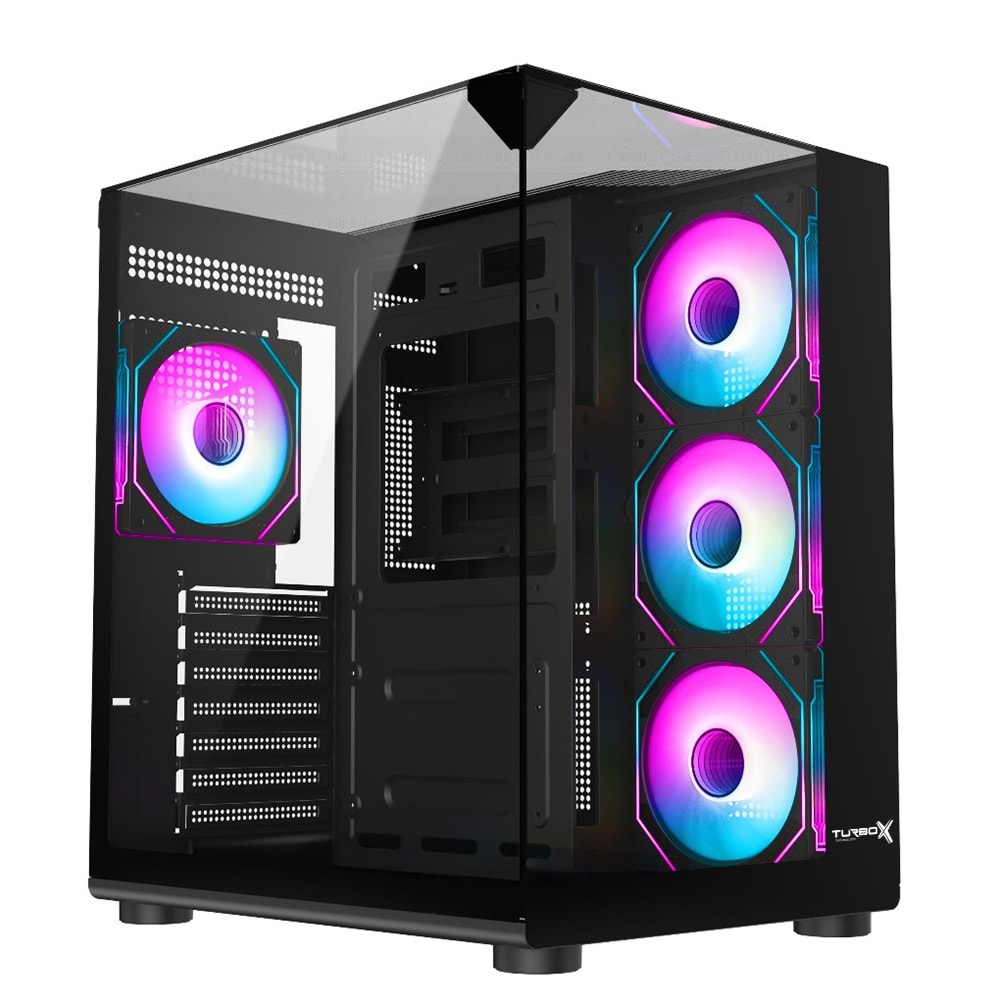 Turbox Teras Akvaryum Cam Tasarım 4XARGB Fan 500W PSU USB 3.0 ATX Oyuncu Bilgisayar Kasası
