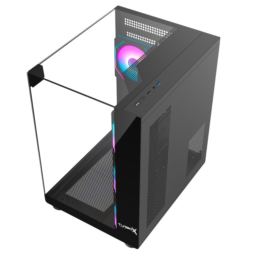 Turbox Teras Akvaryum Cam Tasarım 4XARGB Fan 500W PSU USB 3.0 ATX Oyuncu Bilgisayar Kasası