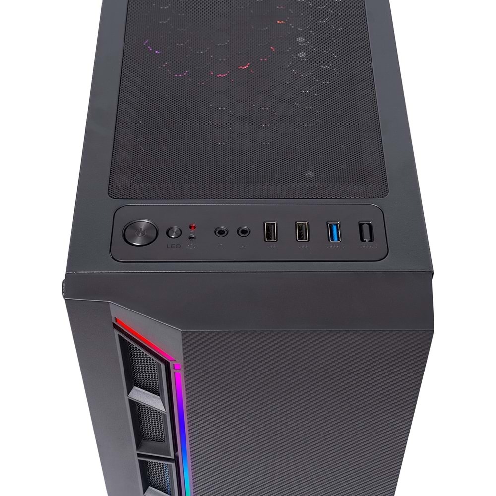 Rampage INFINITY MESH 4*ARGB Fan Manyetik Temperli Camlı E-ATX Mid-T Gaming Oyuncu Kasası