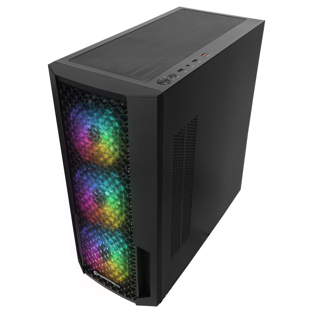 Rampage SHELOB Mesh+Temperli Cam 4*ARGB Infinity Fan+Hub E-ATX Mid-T Gaming Oyuncu Kasası