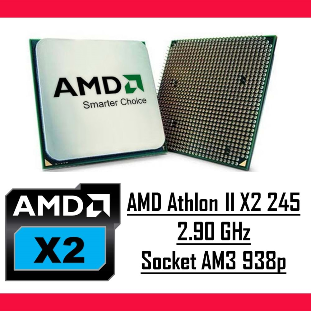 AMD Athlon II X2 245 2.90 Ghz AM3 938p Tray Masaüstü Bilgisayar İşlemci