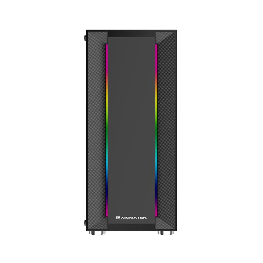 Xigmatek EN49974 HELIOS Temper Camlı 1*12cm Rainbow Led Şeritli Mid-T Gaming Oyuncu Kasası