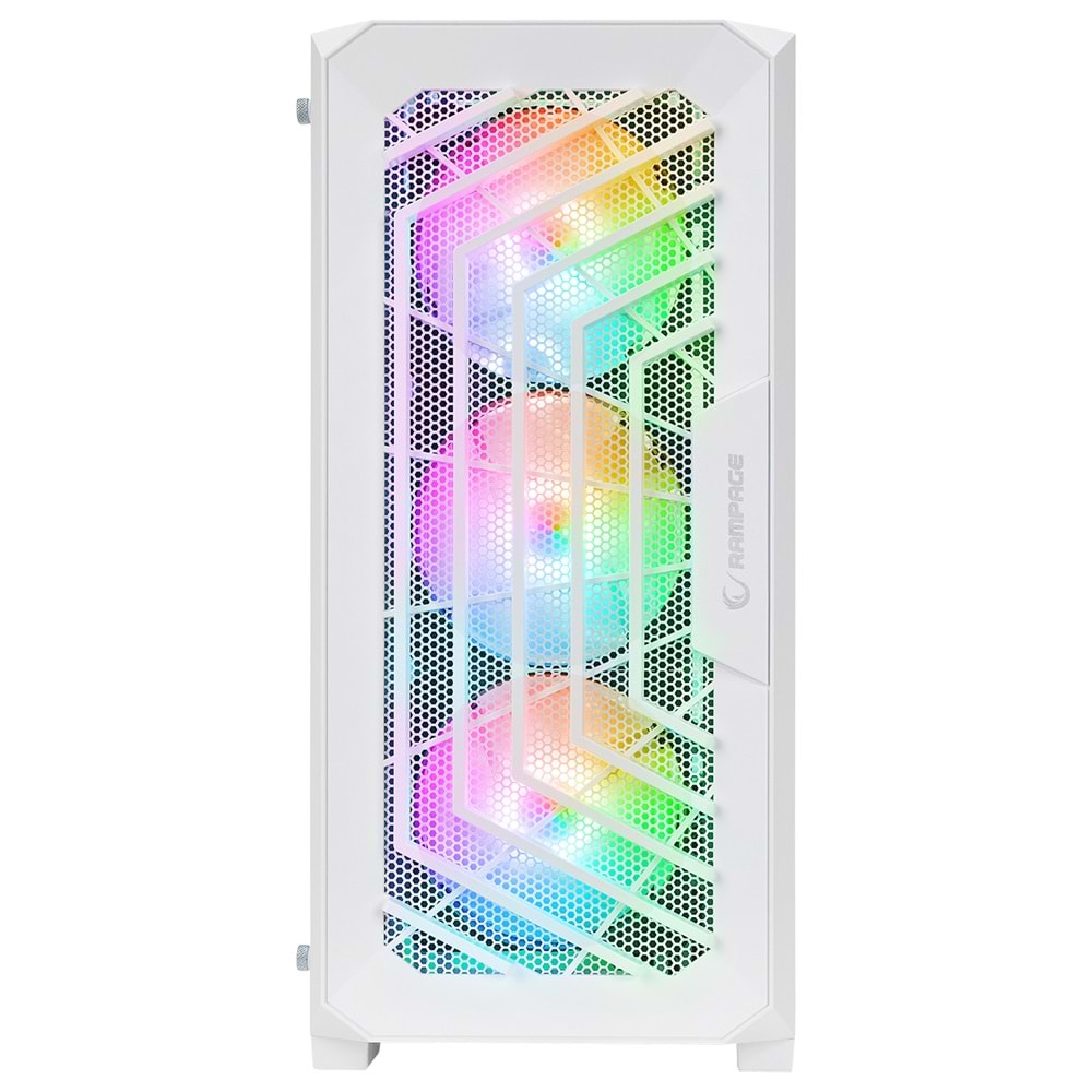 Rampage SPEAR Beyaz 4*RGB Auto Fan ATX Mid-T Gaming Oyuncu Kasası