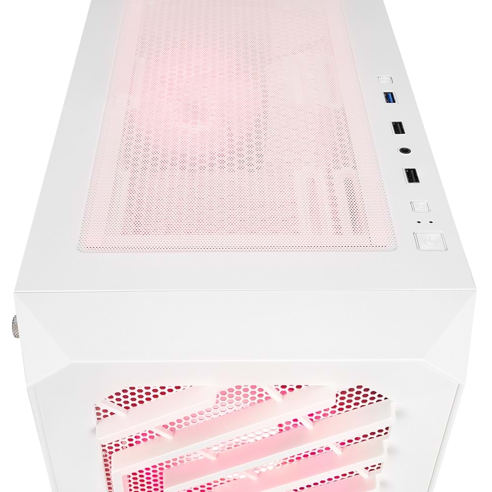 Rampage SPEAR Beyaz 4*RGB Auto Fan ATX Mid-T Gaming Oyuncu Kasası