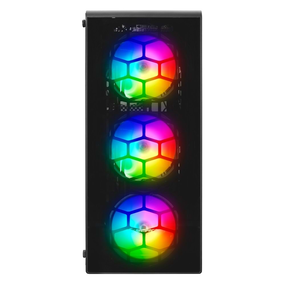 Rampage REDSKY RGB 4*12cm RGB Fan Temperli Camlı Mid-T Gaming Oyuncu Kasası