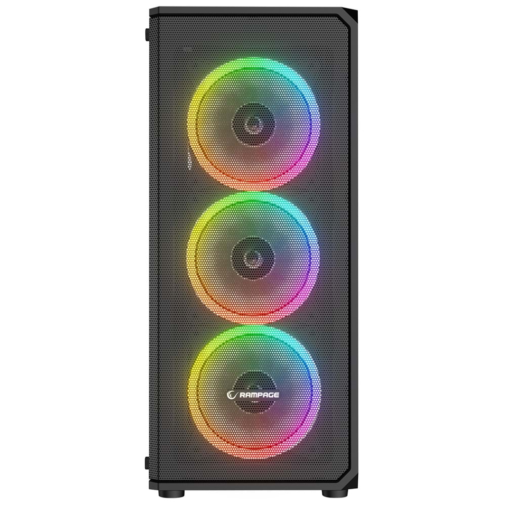 Rampage HELIOS Mesh 650W 80 Plus Bronze Siyah 4*12cm Rainbow ATX Mid-T Gaming Oyuncu Kasası