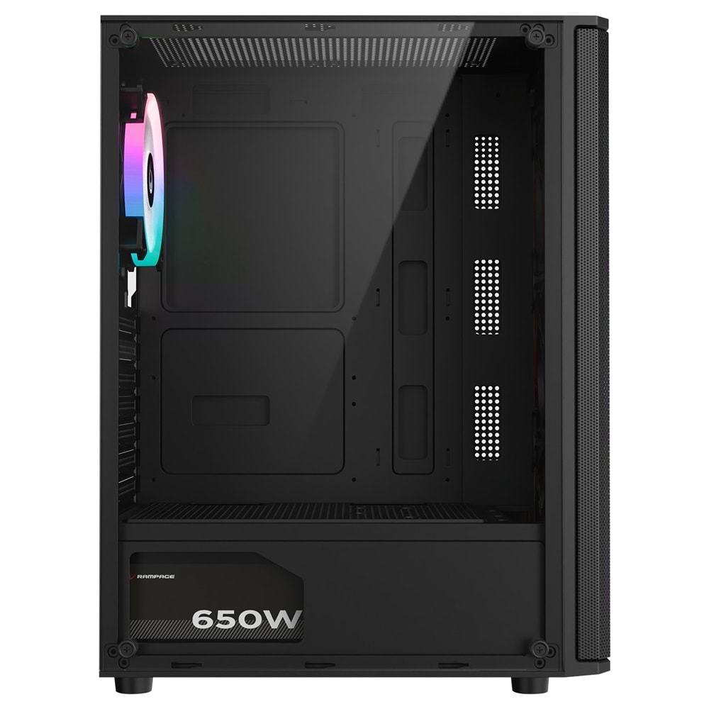 Rampage HELIOS Mesh 650W 80 Plus Bronze Siyah 4*12cm Rainbow ATX Mid-T Gaming Oyuncu Kasası