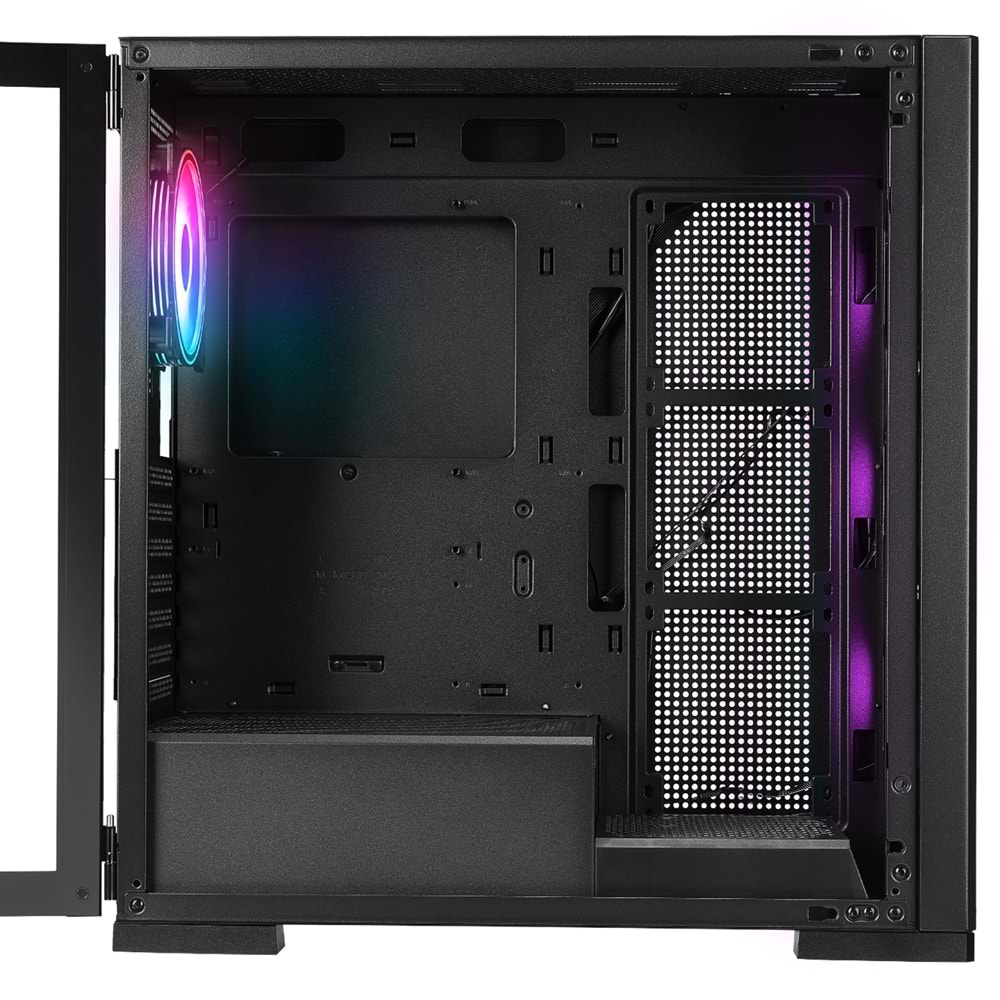 Rampage MAGNIFIC Mesh Manyetik Temperli Camlı Siyah 4*12cm RGB Fan ATX Mid-T Gaming Oyuncu Kasası