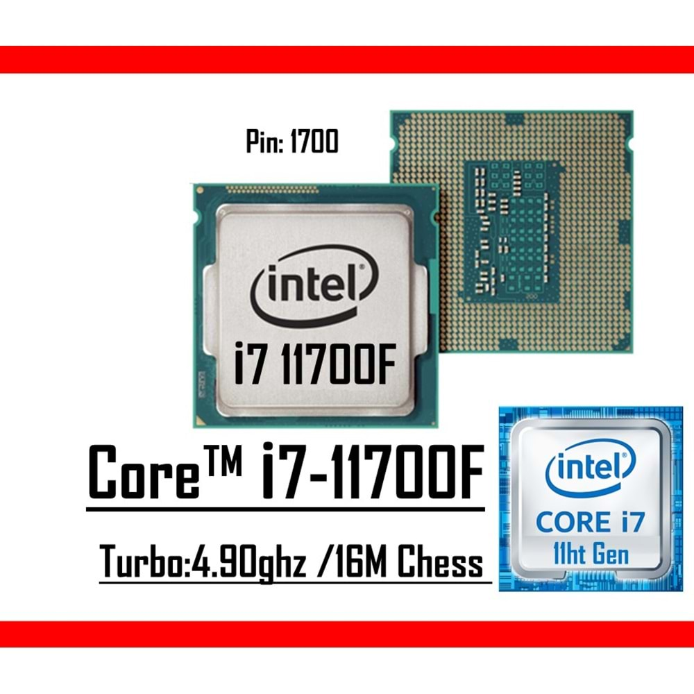 Intel® Core™ i7 11700F 2.5GHz 1200P 16MB TRAY (FANSIZ) (65W) NOVGA ( ROCKETLAKE )