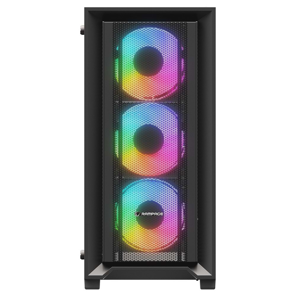 Rampage VOYAGER Siyah 4*RGB Auto Fan ATX Mid-T Gaming Oyuncu Kasası