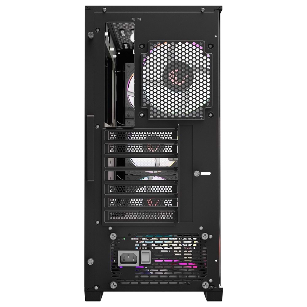 Rampage VOYAGER Siyah 4*RGB Auto Fan ATX Mid-T Gaming Oyuncu Kasası