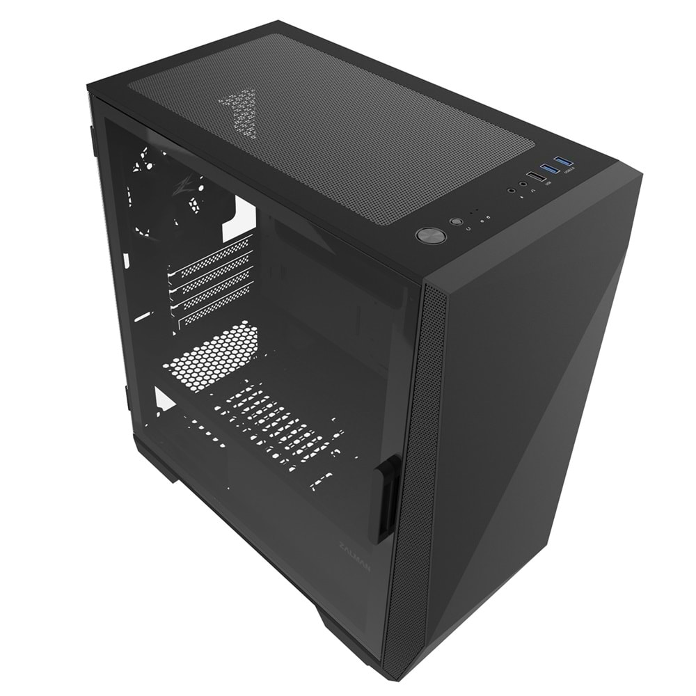 Zalman Z1 ICEBERG BLACK Siyah 3*12cm Fan Temperli Camlı Mini-T Gaming Oyuncu Kasası