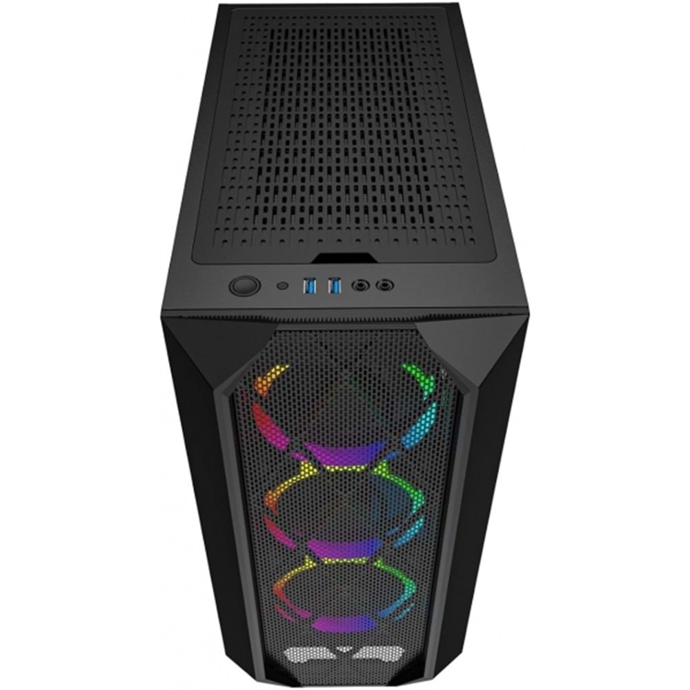 Orkinos Mesh Panel Dikey Ekran Kartı Takılabilen 4 RGB Fanlı ATX Bilgisayar Kasası