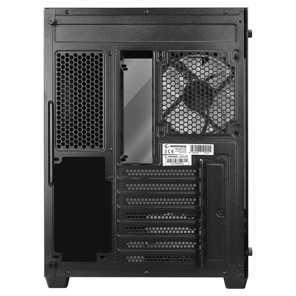 Rampage ICEBLADE Temperli Camlı Siyah 7*12cm ARGB Transparan ATX Mid-T Gaming Oyuncu Kasası