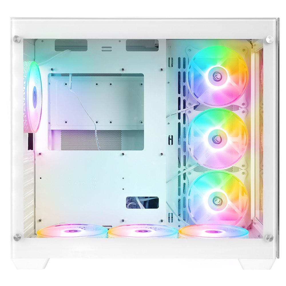 Rampage ICEBLADE Temperli Camlı Beyaz 7*12cm ARGB Transparan ATX Mid-T Gaming Oyuncu Kasası