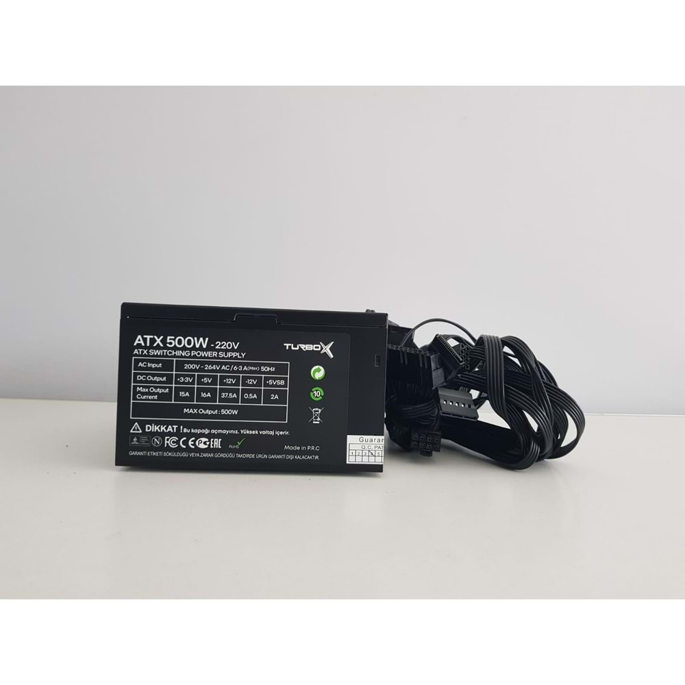 Turbox ATX500W 12cm Fan Siyah Power Supply