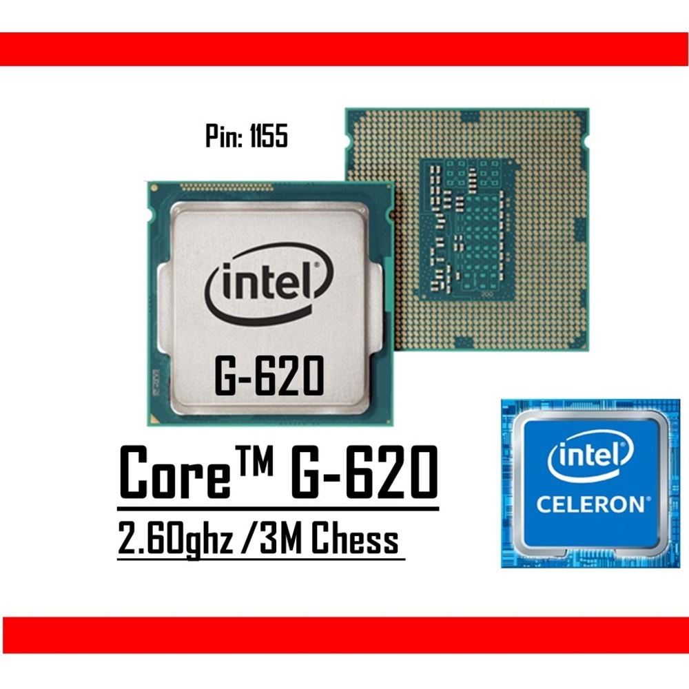 Intel® Pentium™ G620 2.60 Ghz 3mb Cache Lga 1155p Tray Masaüstü Bilgisayar İşlemci