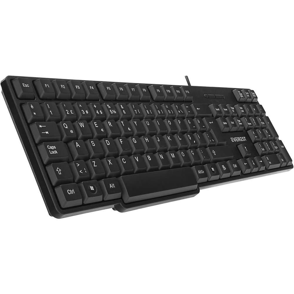 Everest KB-517U Siyah 2MT Bakır Kablolu USB Q Standart Klavye