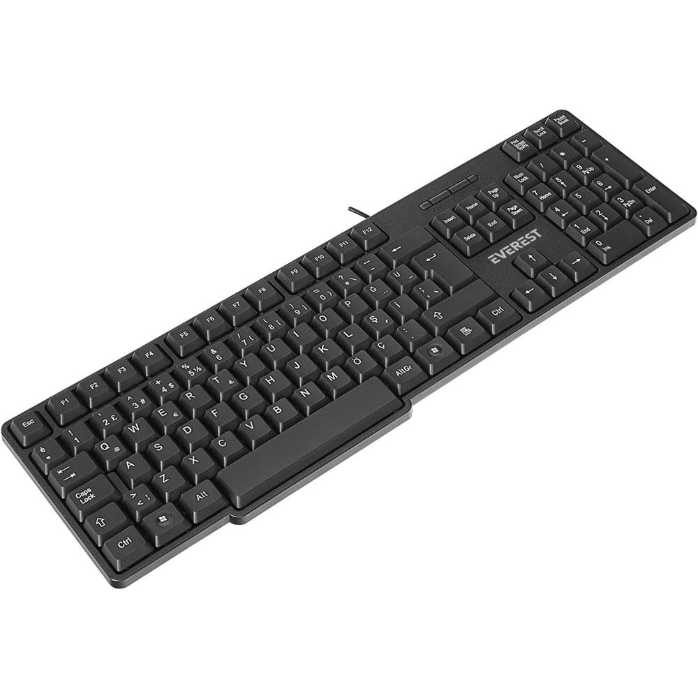 Everest KB-517U Siyah 2MT Bakır Kablolu USB Q Standart Klavye