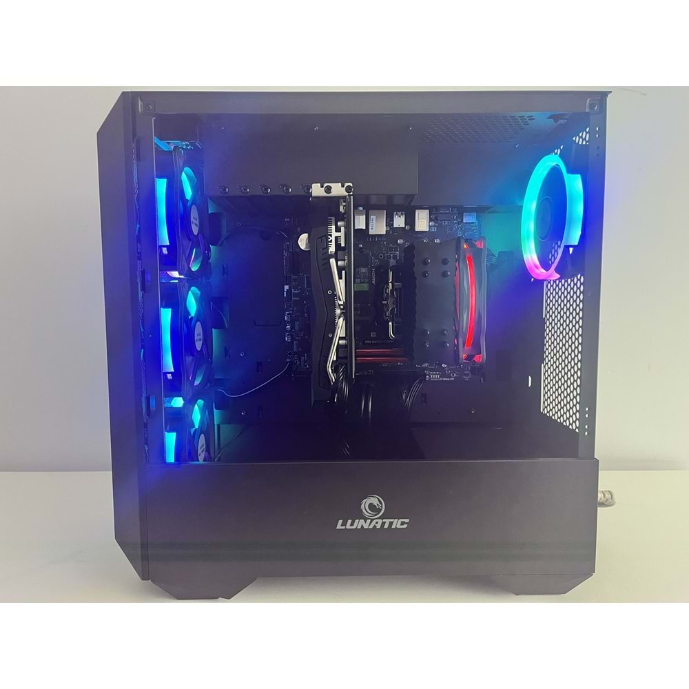 İ5-13400 Turbo: 4.60Ghz RX580 Gddr5 8Gb Ekran Kartı 16Gb Ddr4 Ram Wd Green 512Gb NVMe Ssd H610ME Anakart Rampage 650W Psu Lunatıc Gaming Kasa