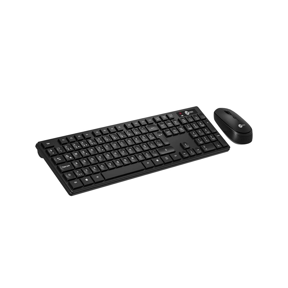 Lecoo KM2001 Kablosuz Türkçe Q Klavye & Mouse Set Siyah