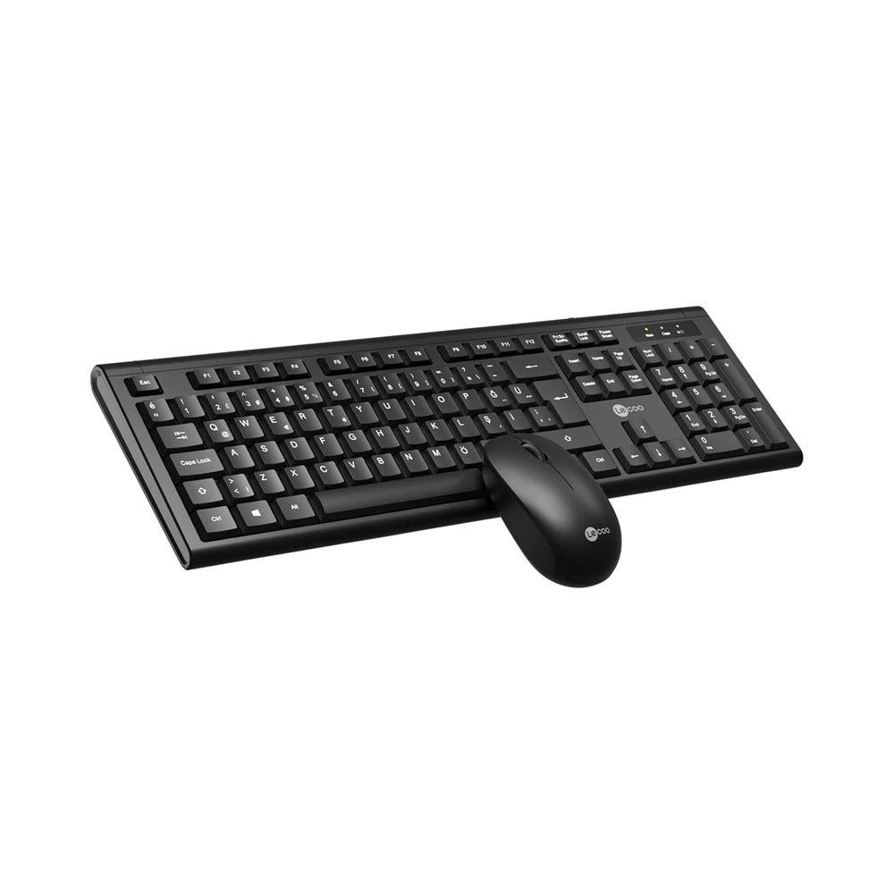 Lecoo KW200 Kablosuz Türkçe Q Klavye & Mouse Set Siyah