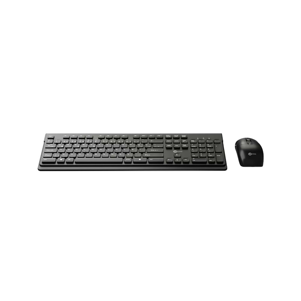 Lecoo KW203 Kablosuz Türkçe Q Klavye & Mouse Set Siyah