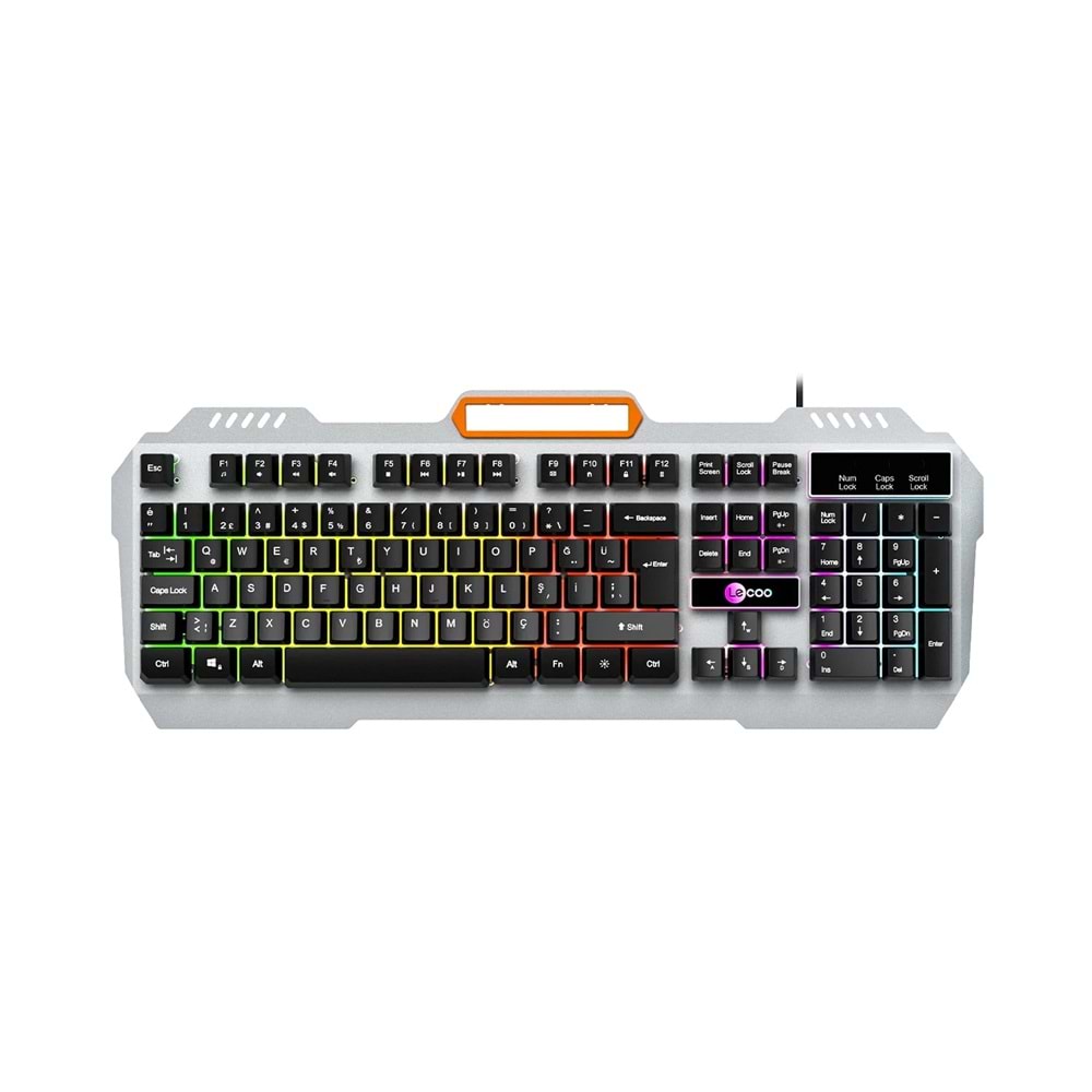 Lecoo KB123 USB Kablolu Makro Tuşlu Rainbow Efektli Mekanik Hisli Membran Gaming Türkçe Q Siyah Klavye