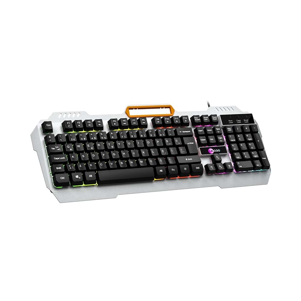 Lecoo KB123 USB Kablolu Makro Tuşlu Rainbow Efektli Mekanik Hisli Membran Gaming Türkçe Q Siyah Klavye