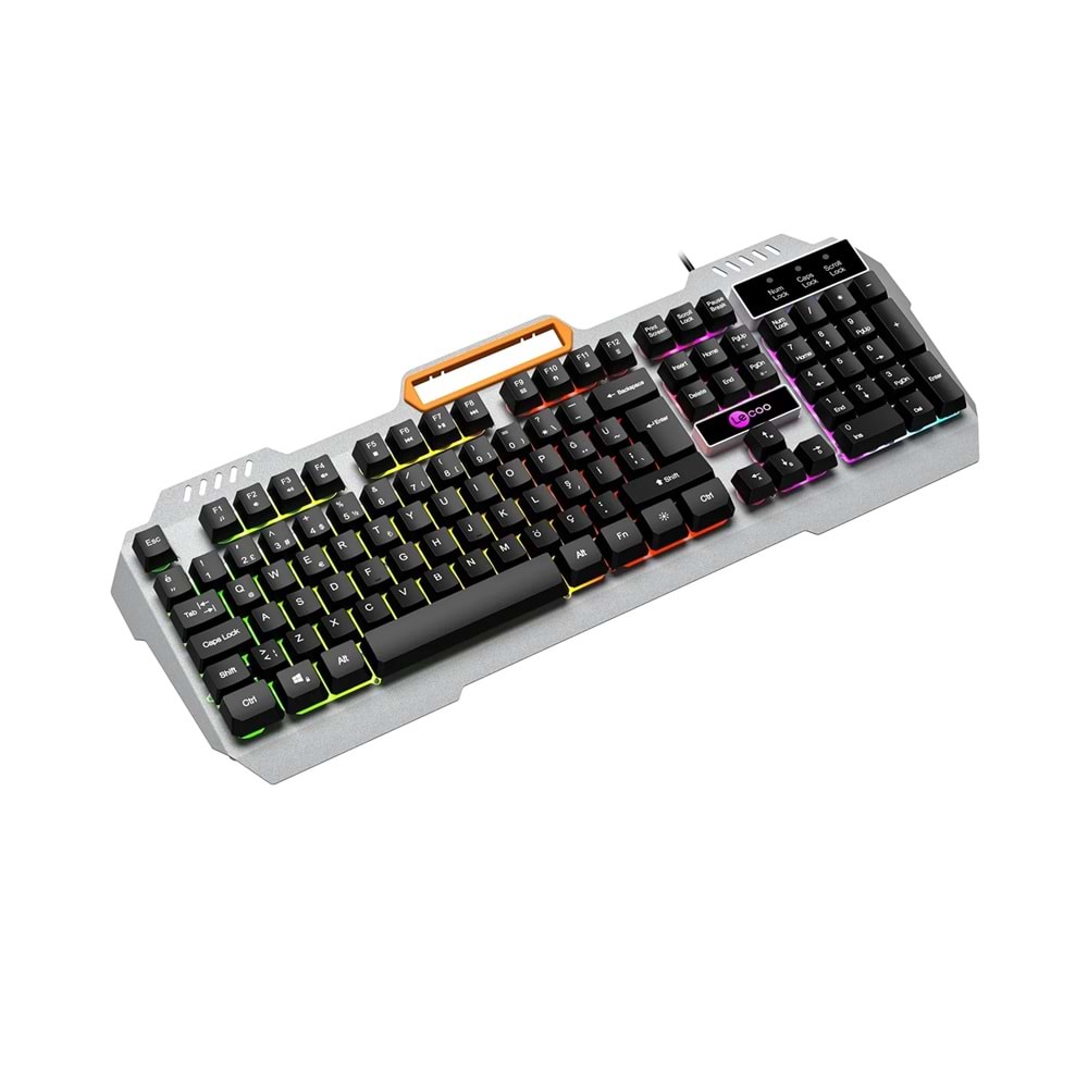 Lecoo KB123 USB Kablolu Makro Tuşlu Rainbow Efektli Mekanik Hisli Membran Gaming Türkçe Q Siyah Klavye