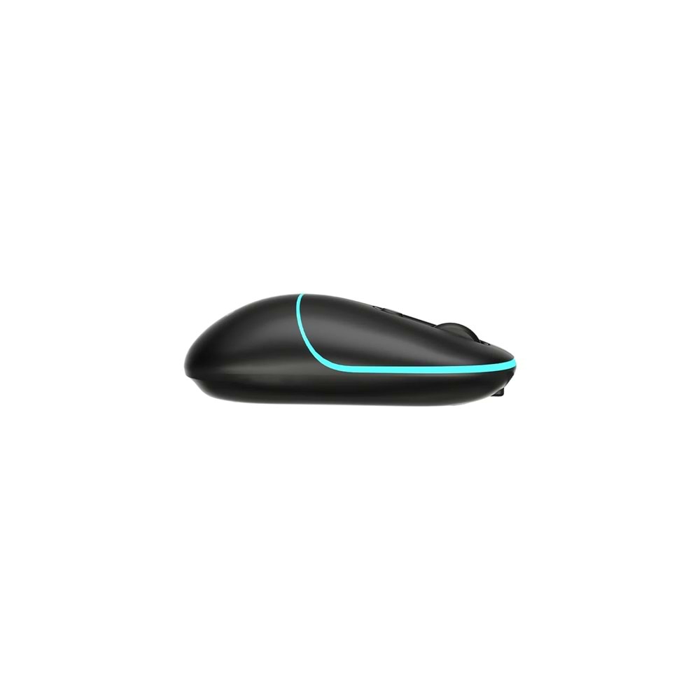 Lecoo WS210 Dual Mod RGB 2.4GHz WiFi+ Bluetooth 1600DPI 6 Tuşlu Şarjlı Sessiz Kompakt Kablosuz Optik Mouse Siyah