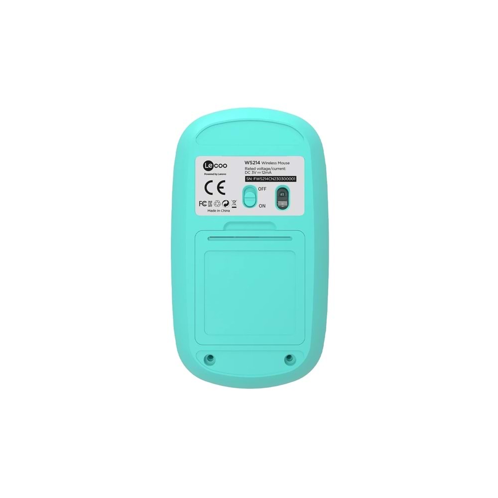 Lecoo WS214 Kablosuz 1200DPI 3 Tuşlu Optik Mouse Turkuaz