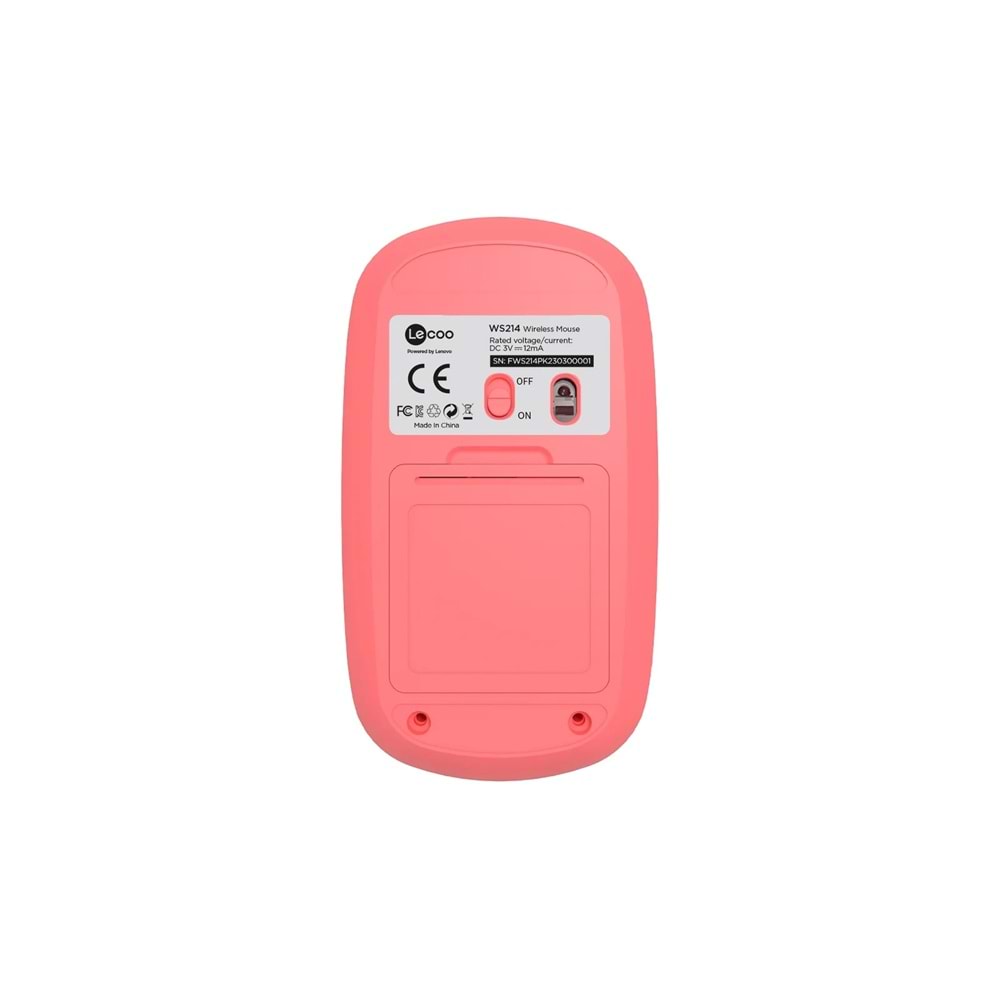 Lecoo WS214 Kablosuz 1200DPI 3 Tuşlu Optik Mouse Pembe