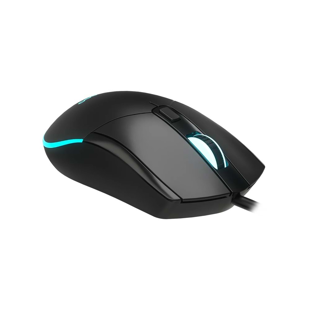 Lecoo MS120 RGB Led Aydınlatmalı USB Kablolu 2400DPI 4 Tuşlu Gaming Optik Mouse Siyah