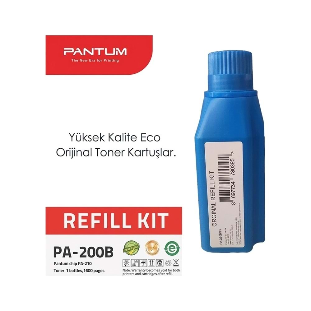 Pantum PA-200B 3200 sayfa kolay toner durum kiti