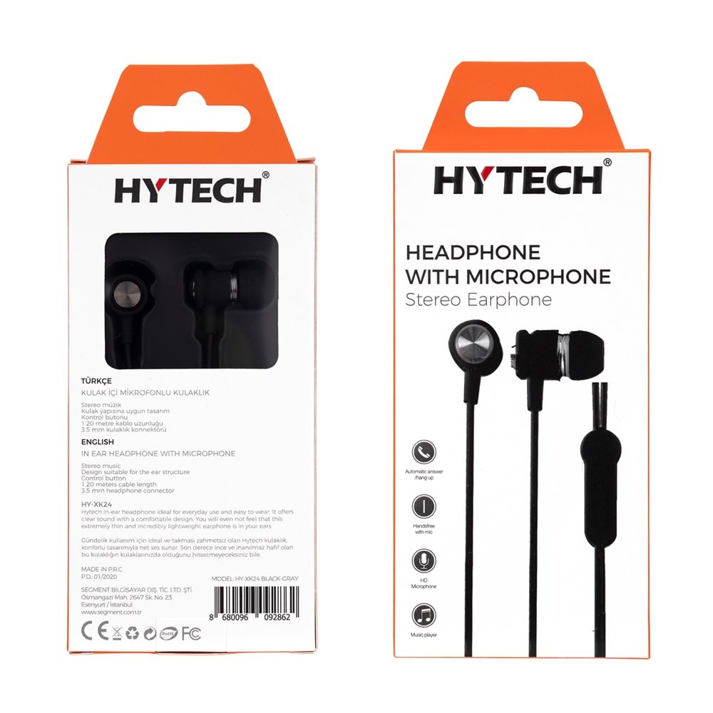Hytech HY-XK24 20li Set 8*Beyaz 6*Siyah 3*Mavi 3*Kırmızı Kulak İçi Mikrofonlu Kulaklık