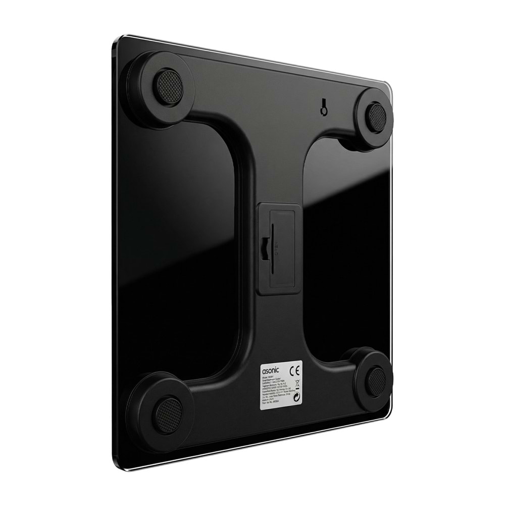 Asonic BS260 Siyah 260x260mm Boyutunda 2*AAA Pil Hediyeli Dijital Bluetooth Baskül