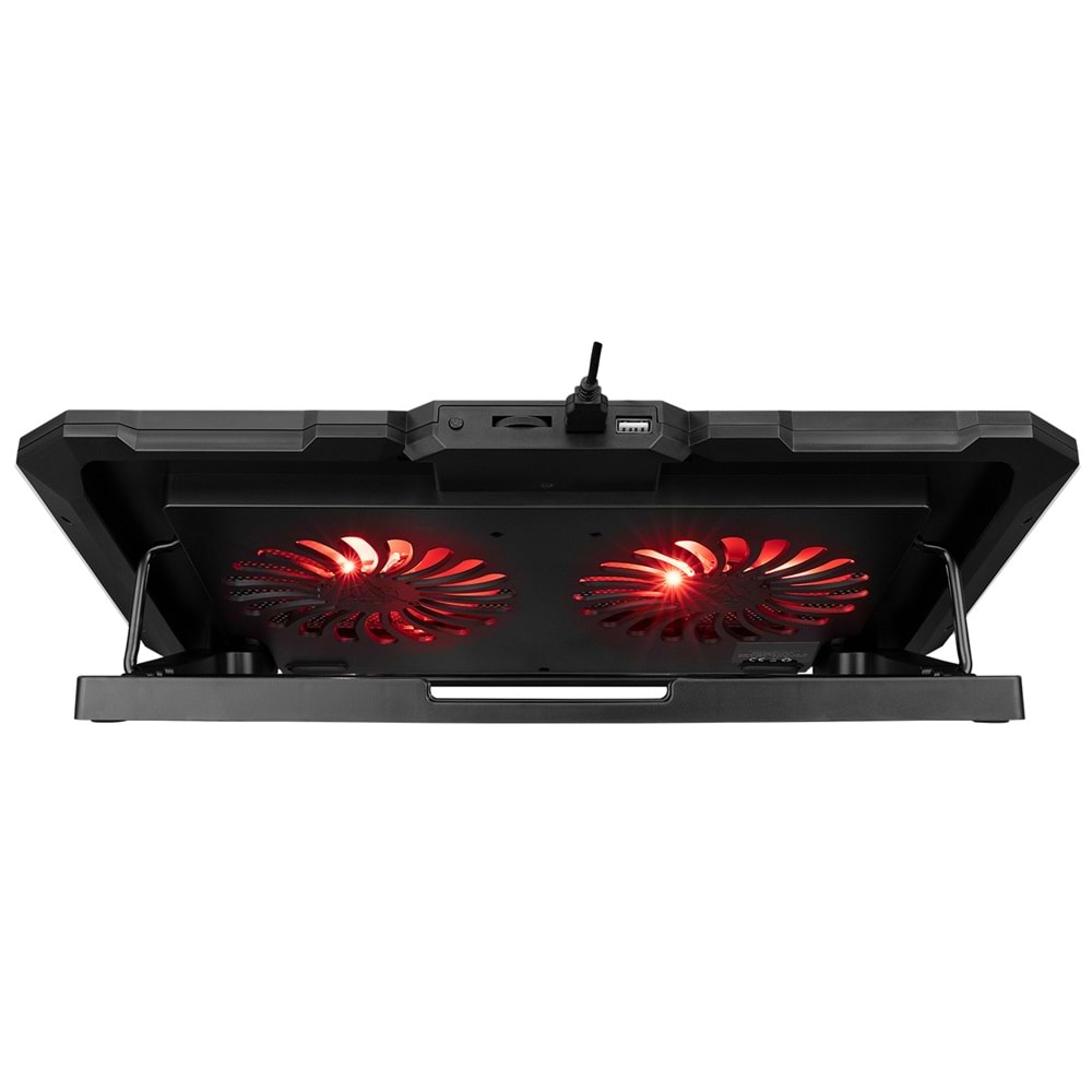 Addison Rampage AD-RC12 CLAW Siyah 2 Fan 2 USB RGB Işıklı 15-17 Notebook Soğutucu Stand