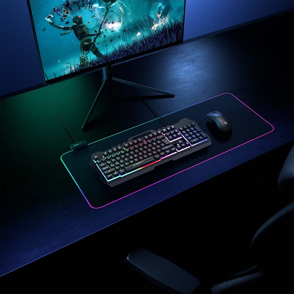Rampage KB-R57 X-JAMMER Gökkuşağı Aydınlatmalı USB Siyah Tam Türkçe Gaming Oyuncu Klavyesi