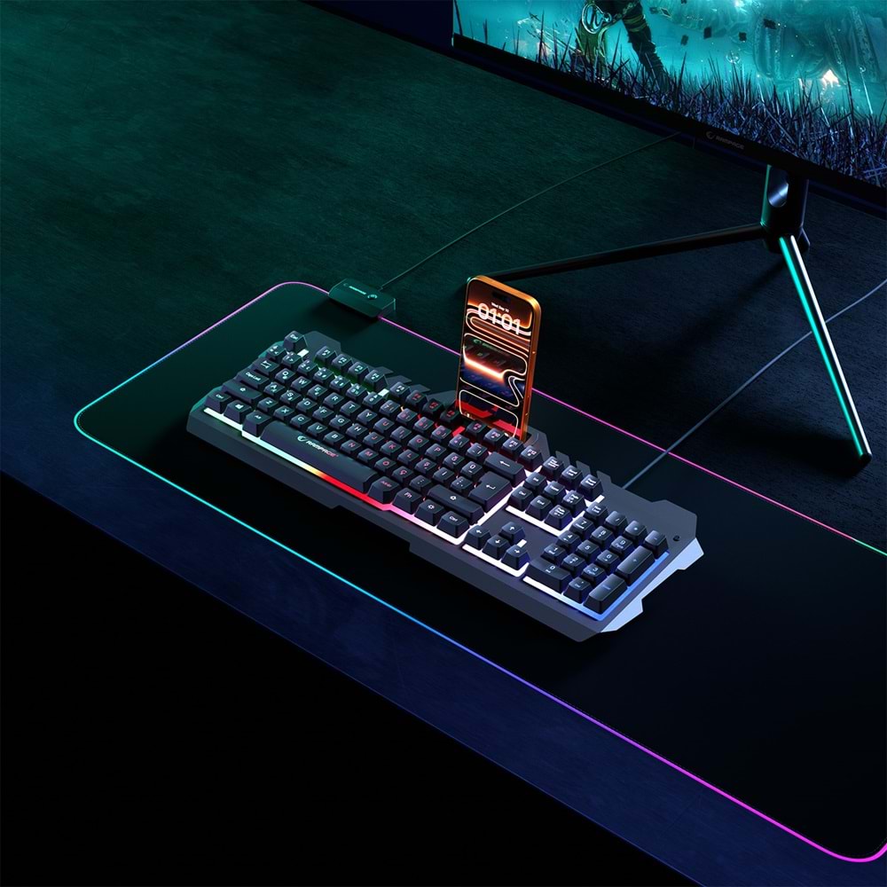 Rampage KB-R57 X-JAMMER Gökkuşağı Aydınlatmalı USB Siyah Tam Türkçe Gaming Oyuncu Klavyesi