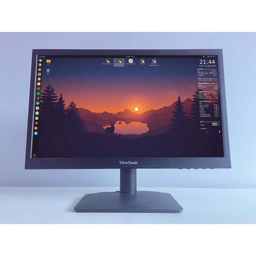 ViewSonic VA1903a 18.5 Led Monitör 2.El\VGA\(Ekranda Dalgalanma Var+Ayağında Kırık Var)