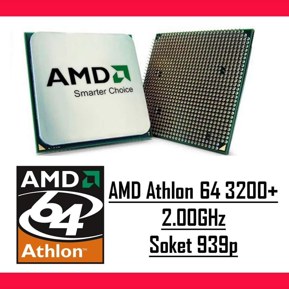 AMD Athlon 64 3200+ 2.00 Ghz 939p Tray Masaüstü Bilgisayar İşlemci