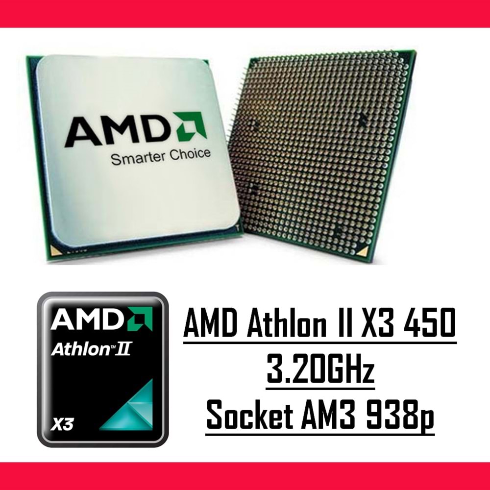 AMD Athlon II X3 450 3.20 Ghz AM3 938p Tray Masaüstü Bilgisayar İşlemci