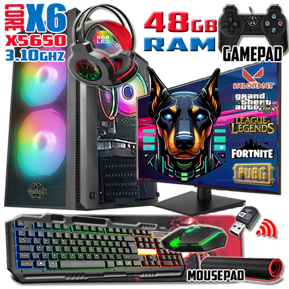 WarboX Doberman Xeon X5650 3.10ghz 48gb Ram 512gb Ssd R7 240-4gb E.kartı 20